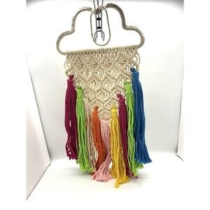 Cotton Macrame Rainbow Woven Wall Hanging Tapestry Bohemian‎ Boho SKU LRC4-650